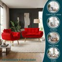 Ver imagem 4 de Kit Namoradeira e Poltrona Decorativa para Sala Recepção Manicure Consultório Alice Tecido Suede