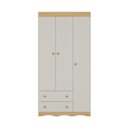 Ver imagem 7 de Guarda-roupa Infantil 92cm 3 Portas e 2 Gavetas Realeza Multimóveis Mp4452 Madeirado/off White