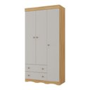 Ver imagem 2 de Guarda-roupa Infantil 92cm 3 Portas e 2 Gavetas Realeza Multimóveis Mp4452 Madeirado/off White