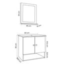 Ver imagem 4 de Gabinete Arm Banheiro Deli 2 Portas com Cuba Oxford Preta Branco Carrara Nature