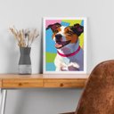 Ver imagem 2 de Quadro Jack Russell Terrier 24x18cm:moldura Branca
