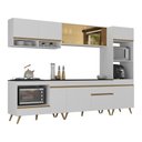 Ver imagem 2 de Cozinha Modulada Completa Compacta 287cm com Balcão para Cooktop Veneza Multimóveis MP2269