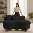 Ver imagem 2 de Namoradeira Sofá Feijão Lounge 120cm Orgânica Suede Preto