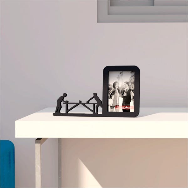 Porta-retrato Quadro Presente Esporte Pingue Pongue Tenis De Mesa Preto - 3