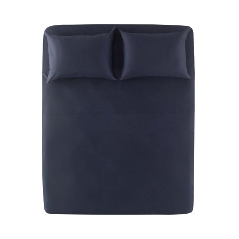 Jogo de Cama Solteiro Karsten 270 Fios Cetim 100% Algodão Domos Marinho