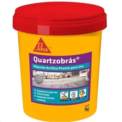 Rejunte Acrilico Quartzobras para Pisos e Paredes 1kg Branco