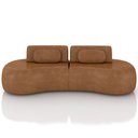 Ver imagem 3 de Sofá 3 Lugares Orgânico para Sala Living 240cm Vasti M03 Couríssimo Whisky - Lyam Decor