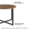 Mesa de Centro Industrial Redonda 50cm - Carvalho/Preto - 2