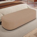 Ver imagem 6 de Kit 02 Puffs Decorativos Orgânicos para Living Quarto 140cm Doha W01 Linho Bege Escuro - Lyam Decor