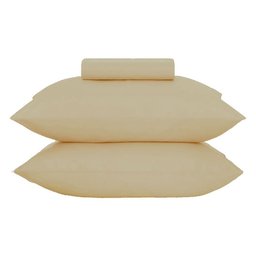 Jogo de Cama Casal 3 Peças Toque Acetinado Bege Tan - 2