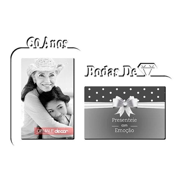 Porta-Retrato Bodas De Diamante Casamento Presente Branco - 1