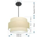 Ver imagem 4 de Lustre para Sala de Jantar Vivare Md-4394 Cúpula em Tecido 50cm Algodão-crú 127/220v