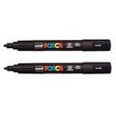 Ver imagem 2 de Caneta Marcadora Posca Pc-5m Preta 2 Unidades - Uni