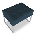 Ver imagem 4 de Kit 02 Puffs Lisa Suede Base Metálica Industrial Prata - Pallazio Azul Marinho
