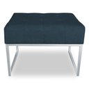 Ver imagem 5 de Kit 02 Puffs Lisa Suede Base Metálica Industrial Prata - Pallazio Azul Marinho