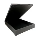 Ver imagem 2 de Cama Box Baú Viúvão Blindado Sintético Cinza Com 128Cm de Largura