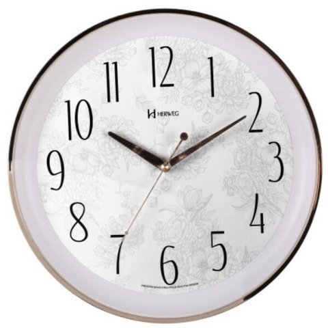 Relógio Parede 35 cm Silencioso Dourado Redondo Herweg 6810S