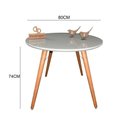 Ver imagem 2 de Mesa Jantar Pés Palitos Tampo Redondo Vidro Laqueado 80cm Off White
