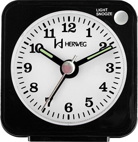 Relógio Despertador Quartz Clássico Herweg 2510 034 Preto - 1