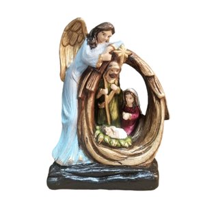 Natalidade Presépio Natalino 20cm Gesso Colorido Decoração