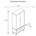 Ver imagem 2 de Cristaleira 2 Portas com 2 Gavetas - Rustico - Movelbento