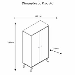 Cristaleira Baixa Retro 2 Portas - Branco - Movelbento - 2