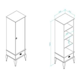 Cristaleira Classica 1 Porta e 1 Gaveta - Vermelho - Movelbento - 2