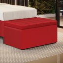 Ver imagem 1 de Calçadeira Baú Navi 90 para Cama de Solteiro A-020 Couro Vermelho Aradecor
