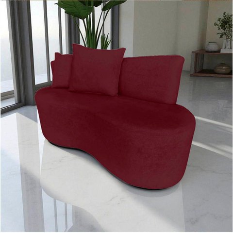 Namoradeira Sofá 2 Lugares Yara Orgânica Suede Marsala