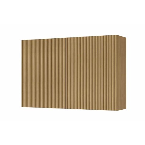 Armário de Cozinha Modulado Rainha C/ 2 Portas Ripadas 120 Cm Nature - Nesher