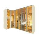 Ver imagem 2 de Guarda-Roupa Modulado Lúmine 6 Portas 4 Gavetas com Vidro e LED 100% MDF Off White - Pnr Móveis