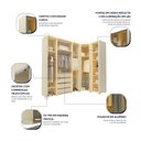 Ver imagem 5 de Guarda-Roupa Modulado Lúmine 6 Portas 4 Gavetas com Vidro e LED 100% MDF Off White - Pnr Móveis