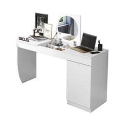 Penteadeira Escrivaninha com Espelho Crystal - Branco | Baby Home - 1