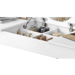 Penteadeira Escrivaninha com Espelho Crystal - Branco | Baby Home - 4