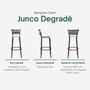 Ver imagem 3 de Kit 4 Banquetas Alta para Cozinha Junco Degradê Bancada Bistrô Balcão Ilhas Área Gourmet Piscina