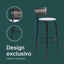 Ver imagem 4 de Kit 4 Banquetas Alta para Cozinha Junco Degradê Bancada Bistrô Balcão Ilhas Área Gourmet Piscina