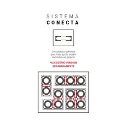 Mini Spot Dicroica de Embutir Recuado Quadrado Led 3,5w - 5