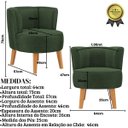 Ver imagem 7 de Kit 3 Cadeiras Estofadas para Sala de Espera Tecido Veludo Aconchegante Pés de Madeira Resistente