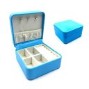 Ver imagem 1 de Porta Joia Couro Sintético Portátil P/ Anéis Colares:azul