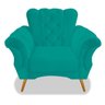 Kit 2 Poltrona Cadeira Decorativa Capitonê Berlim Suede Azul Turquesa Sala Quarto Recepção Luxo Pés - 2