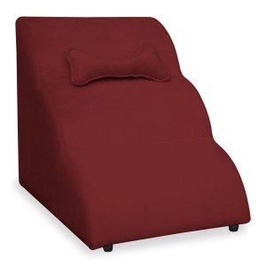 Escada Nuvem Rampa + Brinde Pet Dog Luxo para Cachorro Gatos Conforto Veludo Cor:vermelho