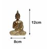 Kit com 3 Buda Hindu Tibetano em Resina Dourado Brilho 12cm - 7