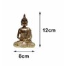 Kit com 3 Buda Hindu Tibetano em Resina Dourado Brilho 12cm - 8