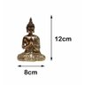 Kit com 3 Buda Hindu Tibetano em Resina Dourado Brilho 12cm - 9
