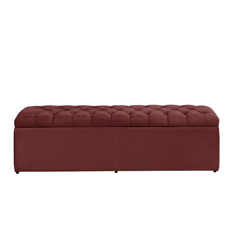 Calçadeira Baú Imperatriz 100 cm Suede Vermelho