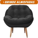 Ver imagem 2 de Poltrona Cadeira Landal Poltrona Sala com Apoio de Braço em Fibra Siliconizada - Sentô Preto