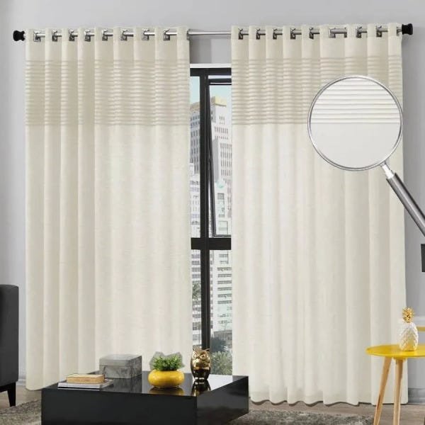 Cortina Bella Janela -Duplex Portland 5.40 x 2.50 Marfim - 1