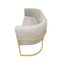 Ver imagem 3 de Namoradeira Poltrona Decorativa Luana Suede Bege com Base Dourada - Fm