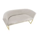Ver imagem 6 de Namoradeira Poltrona Decorativa Luana Suede Bege com Base Dourada - Fm