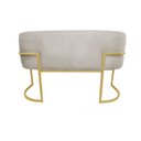 Ver imagem 5 de Namoradeira Poltrona Decorativa Luana Suede Bege com Base Dourada - Fm